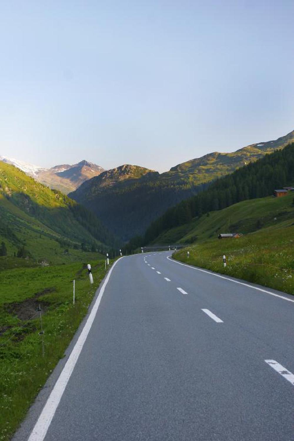 The road across the Fluela Pass (Fuelapass) to Italy, as featured in Top Gear's Ultimate Driving Roads